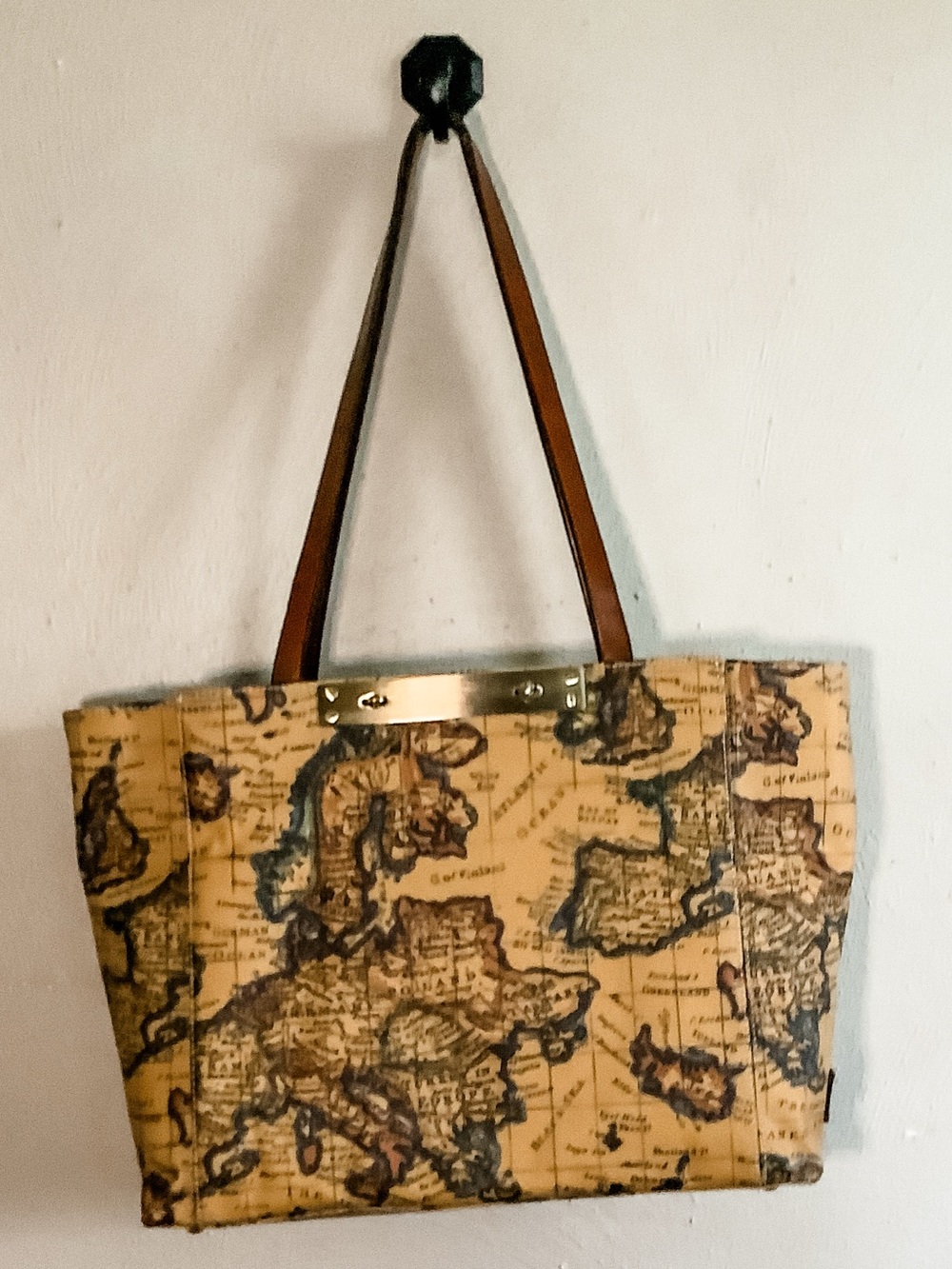 NWT Patricia Nash Silvi Tote European Map Print Canvas Bag
